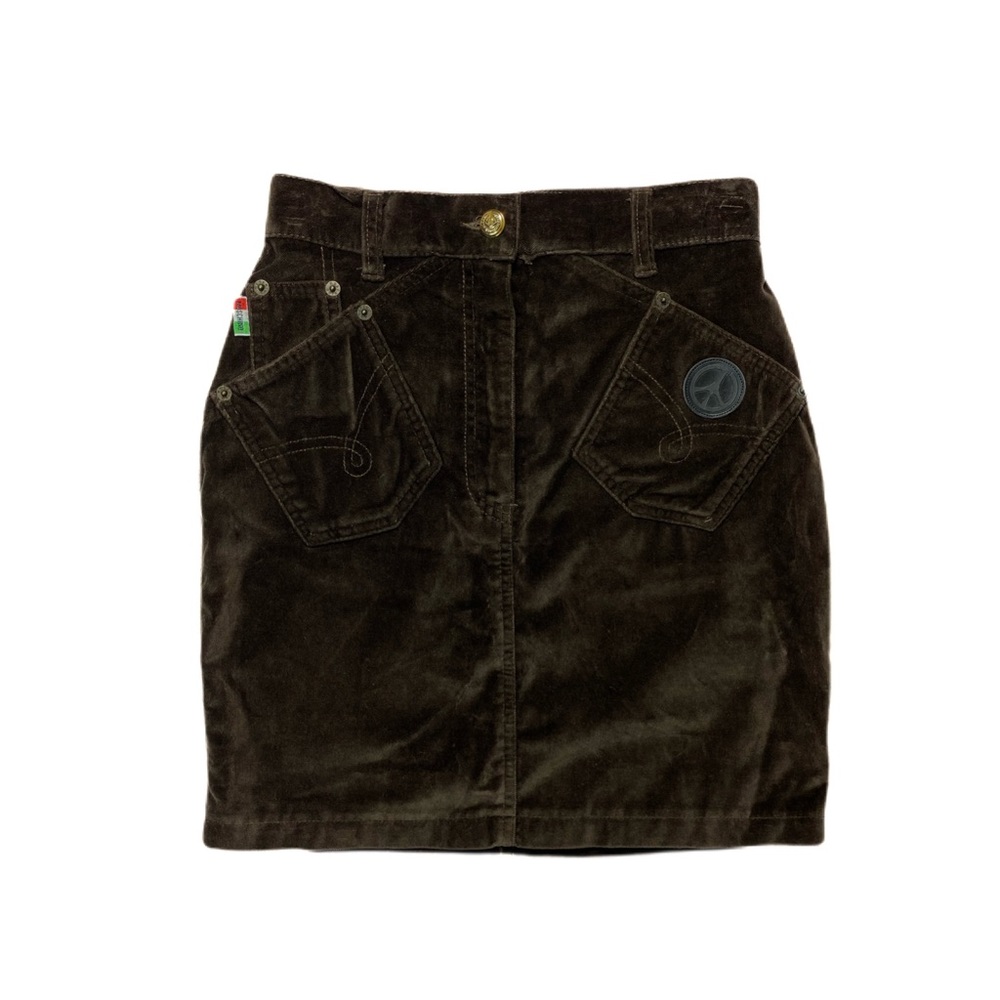 Vintage Moschino Brown Velvet Skirt